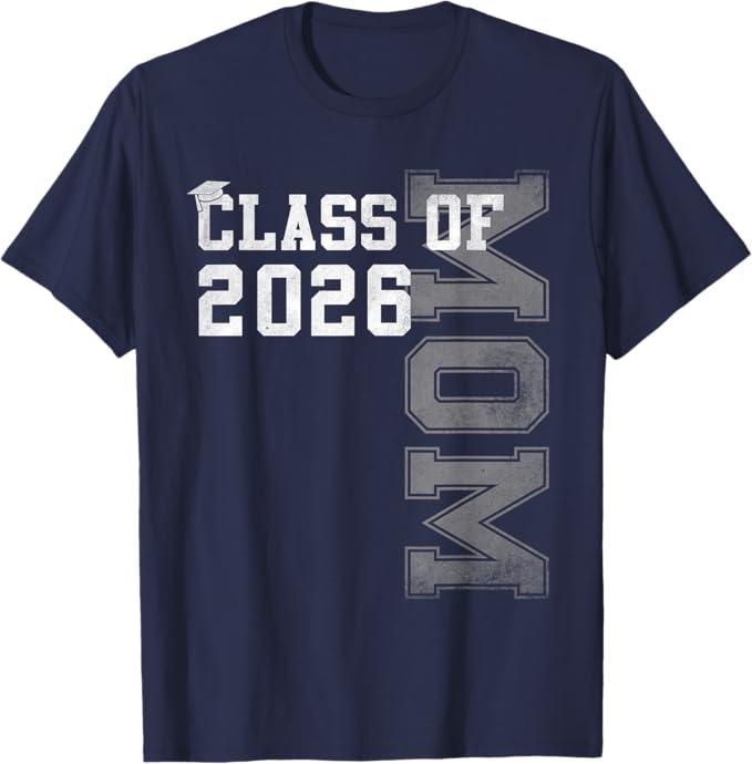 Proud Mom Of A 2026 Graduate Grad Senior Mother Graduation T-Shirt Blue 3X