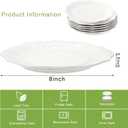 SOUJOY Set of 6 Salad Plate, 8 Inch Porcelain Dessert Serving Plates, Embossed Printing Small Dinner Dish for Pancakes, Steak, Microwave, Dishwasher Safe