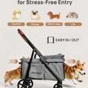 RIDYEE Foldable Dog Stroller for Small & Medium Dogs & Cats up to 44 lb | All-Terrain Shock Absorbing Wheels, Ventilated & Fully Shaded, Low-Entry Design, Lightweight