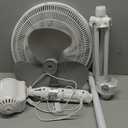 EZ-CHILL 16" Oscillating Pedestal Fan with Folding Base - White