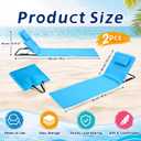 Karenhi 2 Pack Adjustable Beach Lounge Mats with Backrest 5-Position Folding Tanning Chair Lightweight Portable Outdoor Chaise 330.7lbs for Patio Camping Pool Garden (Sky Blue), 59.84 x 19.29 inches