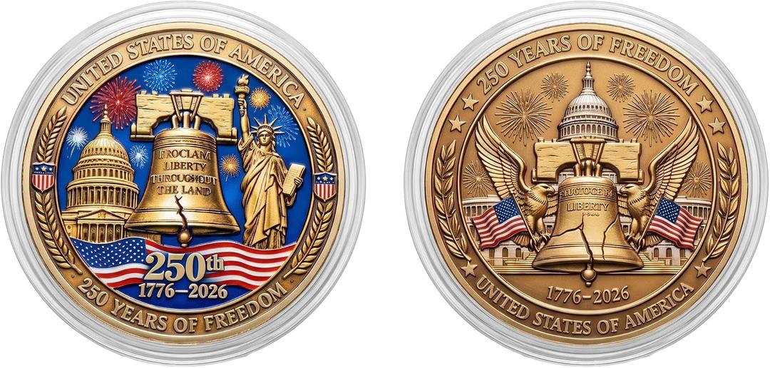 4 x USA 250th Anniversary Challenge Coin 1776-2026 American Eagle Commemorative Collectible Coin for Independence Day