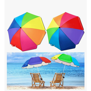 Buryeah 2 Pcs Automatic Chair Umbrella with Universal Clamp 44" UPF 50+ Portable Clamp on Beach Chair Adjustable Wheelchair Umbrella for Outdoor Patio Parasol