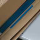 Freestanding Dog Gate with Door, Pet Gate for Stairs, 80 inch Wide Pet Barrier Indoor, Dog Fences Indoor, Support Feet Included, 4 Panels, 24" Tall, Blue