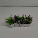 Der Rose 4 Pack Small Fake Plants Mini Artificial Faux Plants Indoor with Flowers Spring Decorations for Home Room Farmhouse Desk House Bathroom Decor