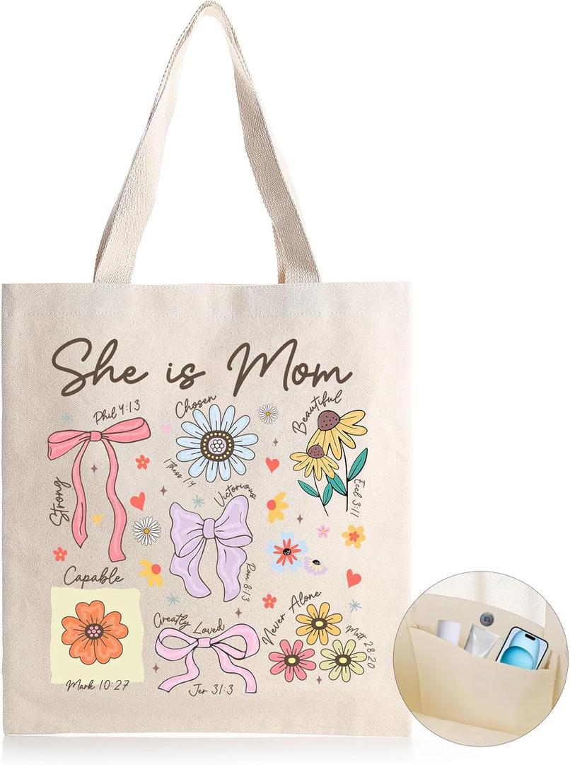 Christian Inspirational Butterfly Library Bag Gifts for Mom, Christmas Religious Mental Health Jesus Gift for Women