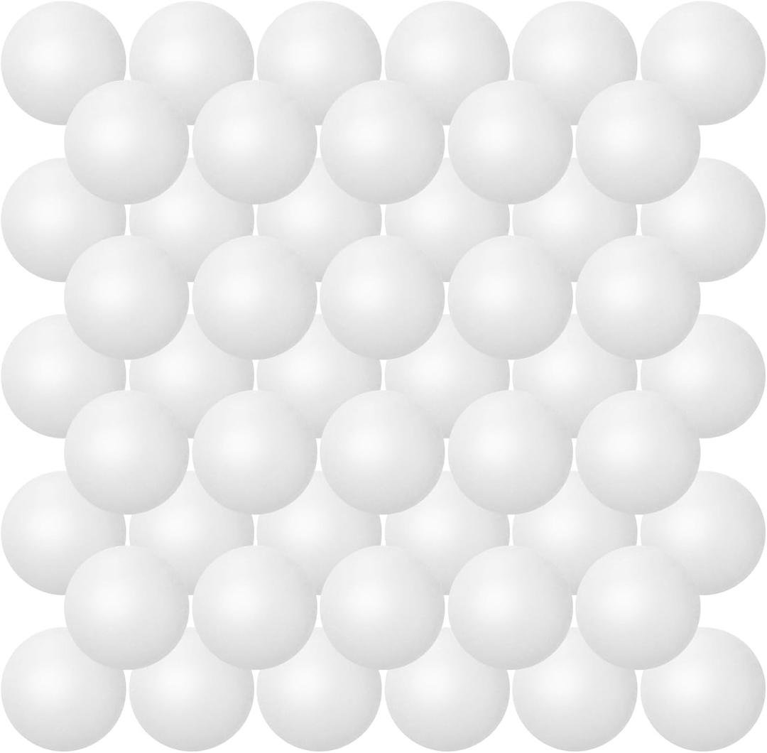 Hanaive 100 Pack Table Tennis Balls Multi Colored 40mm Plastic Balls Bulk Washable Small Game for Carnival Pool Games, Party Decoration Pet Toy (White)