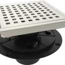 WEBANG 6 Inch Square Shower Floor Drain with Flange,Quadrato Pattern Grate Removable,Food-Grade SUS 304 Stainless Steel,Watermark&CUPC Certified,Brushed Nickel