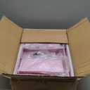 OPNICE Wood Desk Organizers and Accessories, Dual Monitor Stand Riser with Drawer and 2 Pen Holders, Desk Shelf Computer Racks for Office Workspace Organizers, Desktop Organization (Pink)