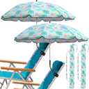Shinylin 2 Pcs Hawaii Beach Chair Umbrella with Clamp 44" Adjustable Design