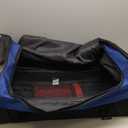 Amazon Basics 35-Inch Large Rolling Duffel Bag for Travel with Wheels and Handle, Durable Ripstop Polyester, 2 Layers of Space, Multiple Interior and Exterior Pockets, Blue