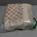 Bluboon Mesh Beach Tote Bag with Cooler Compartment Insulated Detachable Picnic Bag with Zipper and Pocket Pool Bag for Women (A-brown White Grid)