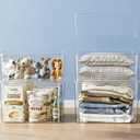 Clear plastic storage bins with LIDS,storage containers for snacks, cosmetics, books, dog food, Storage Organizer for NurseryKitchen, Living room,Bedroom, Bathroom, Office(clear, 2XL+2L)