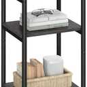 VASAGLE Side Table, Small End Table, Tall Nightstand for Living Room, Bedroom, Office, Bathroom, Misty Gray and Classic Black ULET273B68