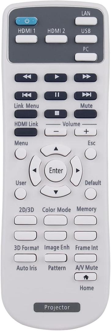 PERFASCIN Replacement Infrared IR Remote Control Fit for Epson Projector CH-TW5350 CH-TW5300 CH-TW5210