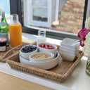 KOUBOO La Jolla Rattan Square Serving Baskets & Trays -Table Tray, Organize Your Home, Storage Tray for Kitchen, Dining & Coffee Tables, Honey Brown