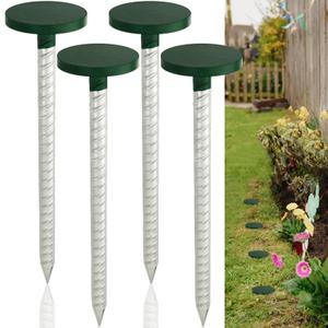 Otoolling 4 Pack 12 Inch Survey Marker Stakes Galvanized Rebar 1.35 lb Heavy Duty Hi Vis Property Line Marker Post for Paver Garden Lawn Landscape Edging Weed Barriers (Green)