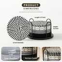 Lazebox Coasters Set of 8 for Drinks, 4 Inch Large Coasters for Coffee Table, Tabletop Protection for Hot & Cold Drinks, Versatile Coasters for Home Decor, Non-Slip & Easy to Clean, Marble Style