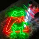 Frog Neon Sign Cute Neon Signs for Wall Decor Green Red Neon LED Sign for Man Cave Room Home Party Birthday Bar Signs - USB Powered