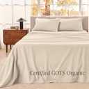 Bare Home Organic Cotton Flannel Sheet Set - Twin Size - 100% Cotton - Double Brushed for Extra Softness & Comfort - Warm, Cozy, and Durable - Breathable - Bed Sheets (Twin, Sand)