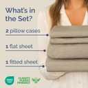 Queen Size 4 Piece Sheet Set - Comfy Breathable & Cooling Sheets - Hotel Luxury Bed Sheets for Women & Men - Deep Pockets, Easy-Fit, Soft & Wrinkle Free Sheets - Heathered Beige Oeko-Tex Bed Sheet Set