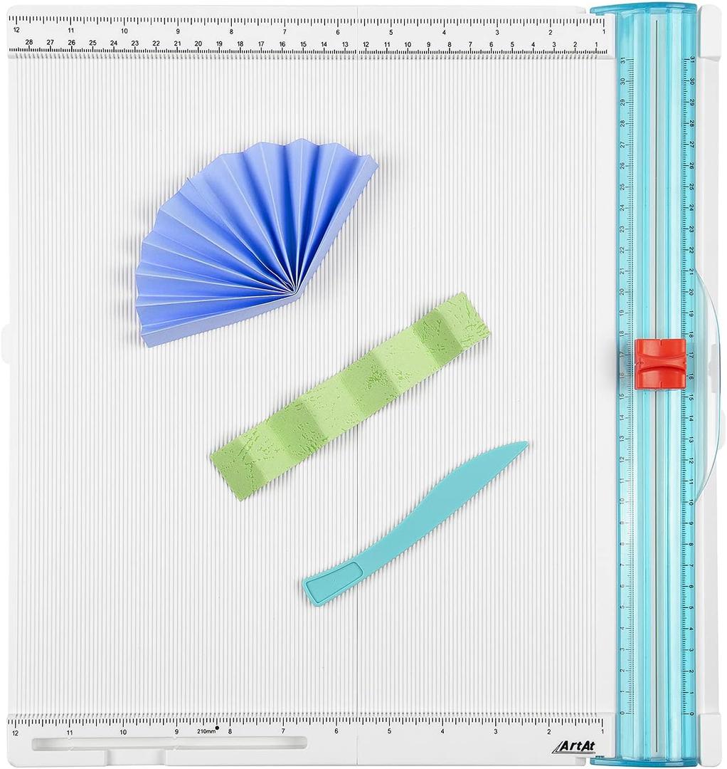 ArtAt 12"x12" Paper Trimmer & Scoring Board - Precise Cutting & Scoring Tool for DIY Crafts, Cards, Envelopes, Scrapbooking & More