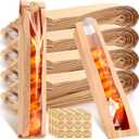 Qilery 240 Sets Baguette Bags Paper Bakery Bread Bag with Window Homemade Bread Bags 23.6 x 3.5 x 1.8inch Front Clear Kraft with Label Sealing Sticker for French Loaf Storage Kitchen