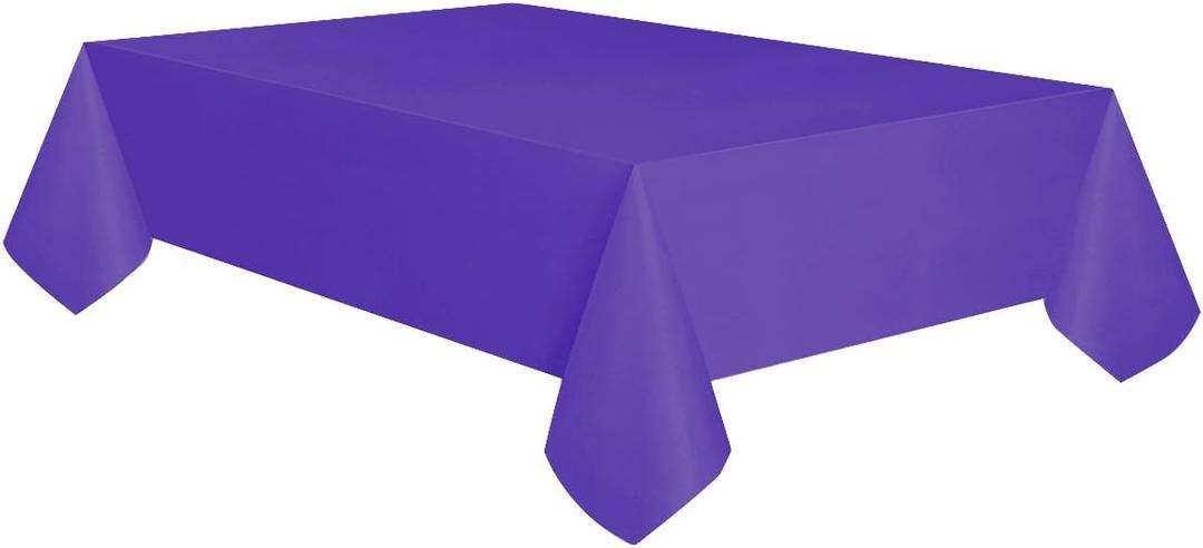 allgala 12-Pack Premium Plastic Table Cover Medium Weight Disposable Table Cloth- 54"x108"-Waterproof, Stain-Resistent, Easy Clean-Up for Parties, Events, Gathrings Everyday Use-Deep purple-TC58217