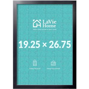 19.25x26.75 Picture Frame Black, Puzzles Frame for Wall Decoration, Classic Black Minimalist Style Suitable for Decorating Houses, Offices, Hotels, Puzzles Posters Photos or Artwork（1 Pack）