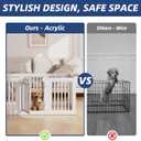 Cozy-Picket Dog Playpen, Expandable Decorative Puppy Fence with Room Divider to Create 2 Rooms for Puppies and Small Dogs, 24", 12 Panels, White