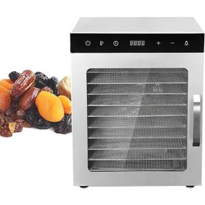 1000W Commercial Freeze Dryer, 10/12 Layers Food Dehydrator, Timing: 0-24 H, Temperature: 86~194, Electric Drying Fruits Machine for Vegetables, Meat, Seafood,12Layer