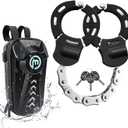 Electric Scooter Lock, Scooter Locks 8mm Chain Lock Bike Locks Heavy Duty Anti Theft with 3 Keys and Waterproof Scooter Front Hanging Bag for E-Bike/Electric Scooters