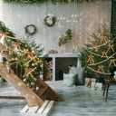 Jutom 52 Feet Christmas Wooden Beads Garland 36 Pcs Velvet Bows for Christmas Tree Holiday Decoration,Xmas Home Garlands Fireplace Holiday Party Decor(Khaki)