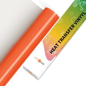 HTVRONT HTV Vinyl Rolls Heat Transfer Vinyl - 12" x 5ft Orange HTV Vinyl for Shirts, Iron on Vinyl for All Cutter Machine - Easy to Cut & Weed for Heat Vinyl Design (Orange)