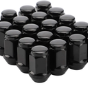 Richeer 20PCS 1.38 inch Black 1/2-20 Closed End Bulge Acorn Lug Nuts - Cone Seat - 19mm Hex One-Piece Wheel Lug Nut for Bronco Mustang Ranger Safari YJ TJ KJ KK ZJ WJ WK XK MJ XJ