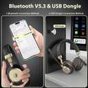 Wireless Headset with Mic for Work, Bluetooth V5.3 Headset with Mic (Noise Cancelling & Mute), Wireless Headphones with USB Dongle for 45H Work from Home/Office/PC/Call Center/Laptop/Teams/Zoom, Black Gold