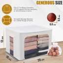 66L Large Cashmere Sweater Storage Bag with Steel Frame | Natural Red Cedar Protection | Foldable Closet Organizer with Oxford Fabric, Mesh Windows | Premium Garment Box for Wool, Winter Coat, Clothes