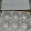 Vesici 6 Pcs Christmas Glass Coffee Mugs with Handle 16 oz Clear Christmas Glasses Winter Xmas Glass Mugs Santa Claus Snowman Cups Xmas Gift for Women Men Beverage Milk Hot Chocolate (Multi Style)