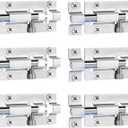 INBOF 6 Pack Slide Lock, 3 Inch Barrel Bolt Latch, Premium Door Latch Lock with 36 Screws, Stainless Steel Slide Locks for Inside Door