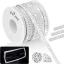 NiArt 10-Yard Self Adhesive Crystal Rhinestone Ribbon, Durable Sparkling Glass Diamond Decoration Ribbon for Car Interior, Tech Gadget & More, Easy to Apply Strong Adhesion for Long-Lasting Brilliance (White)