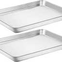 Baking Sheet Cookie Sheet Set of 2, Umite Chef Stainless Steel Baking Pans Tray Professional 18 inch, Non Toxic & Healthy, Mirror Finish & Rust Free, Easy Clean & Dishwasher Safe