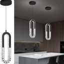 Modern Pendant Lighting 1-Light Chandelier Black Pendant Light Indoor Hanging Light Fixture for Kithchen Island Dinning Room Bedroom, Black