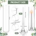 36 Pcs 12" Tall Hurricane Glass Candle Holders with Taper Candles