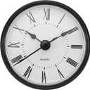 PATIKIL 2.8" 70mm Quartz Clock Insert, Round Quartz Movement Miniature Clock Mini Roman Numeral Clock Fit 61mm/3.1" Diameter Hole for Replacement Home, Black/White, Style 9