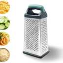 Box Grater, 4 Sided Stainless Steel Cheese Graters with Handle, Food Grater for Kitchen, Cheese Slicer for Food Vegetables Potatoes Carrot