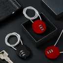 4 Pieces 3 Digit Combination Cable Lock Wire Stroller Waterproof Padlock Lightweight Flexible Locker Gate Lock for School Luggage Helmet Gym Fence Door Sports Bike(Black, Red)