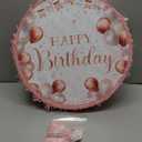 Sinmoe Birthday Piata with Stick Blindfold and Confetti for Boys Girls Men Women Birthday Party Supplies(Rose Gold)