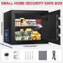 1.3 Cuft Small Fire Proof Safe for Home Documents, Anti-theft Safes for Home Use Fire and Water Proof with Combination Lock, Smart Alert System and Removable Shelf, Digital Document Safe for Jewelry