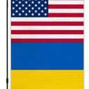 Ukraine USA Friendship Garden Flag12x18 in Burlap Ukrainian America US Outdoor Banner for Patio Yard with Double Side