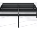 Metal Bed Frame, Queen Size Bed Frame with Storage Space,Heavy Duty Sturdy Mattress Foundation, Easy Assembly, No Box Spring Needed, Black, 14 Inch, Queen
